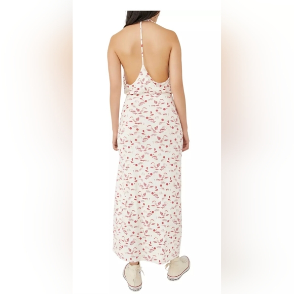 Free People Daria Ivory Floral Print Halter Maxi Dress Size XS - Picture 2 of 14